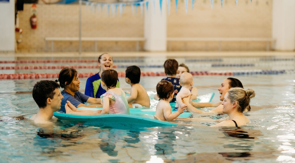 Aquatots starting swimming lessons